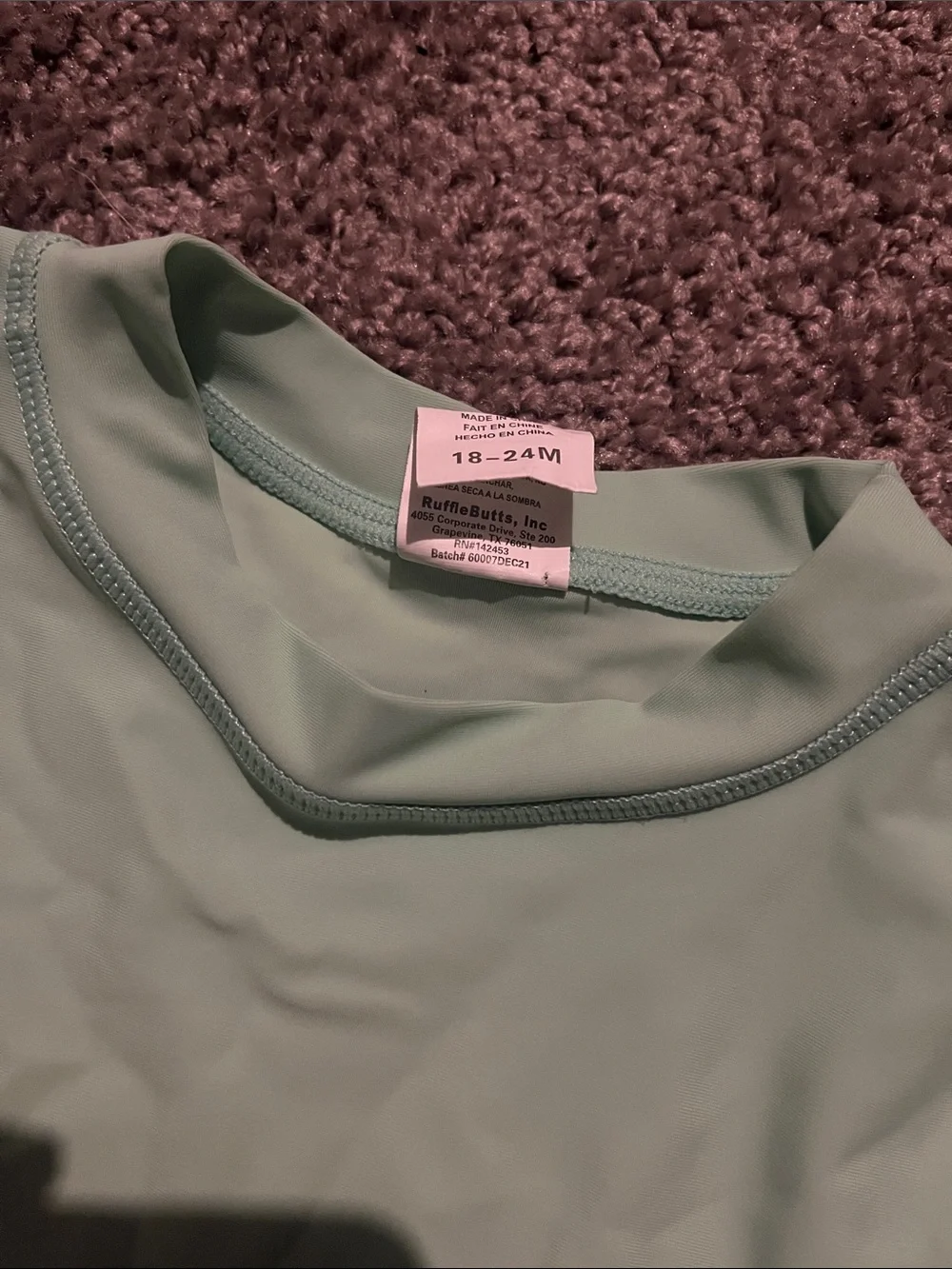 Rugged Butts Mint Green Long-Sleeve Kids Rashguard